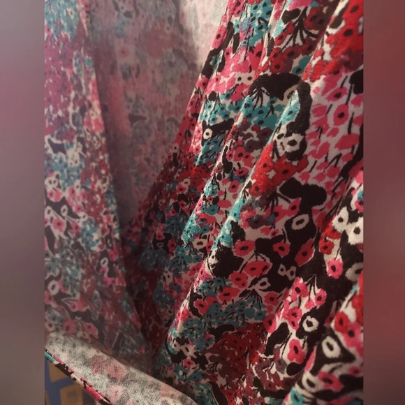 Paraphrase Floral Long Sleeve Faux Wrap Dress in Size XL Extra Large - Picture 2 of 10